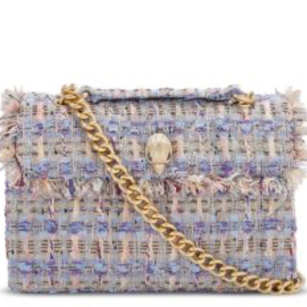 Kurt Geiger Multicolor Tweed Crossbody Bag with Gold Chain